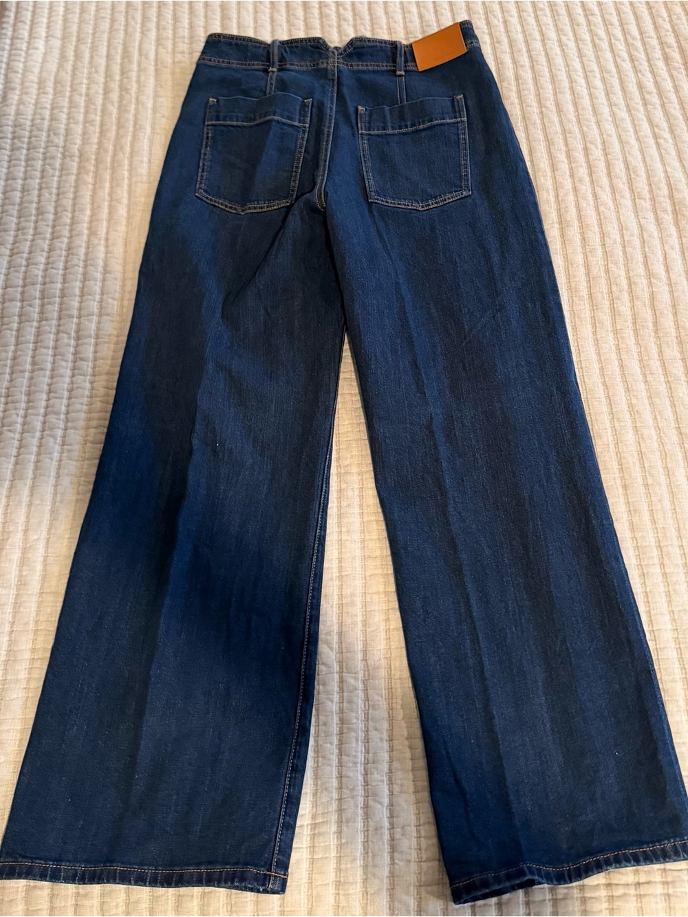 Women’s Blue Thread Tribal Dark Blue Wide-Leg Jeans